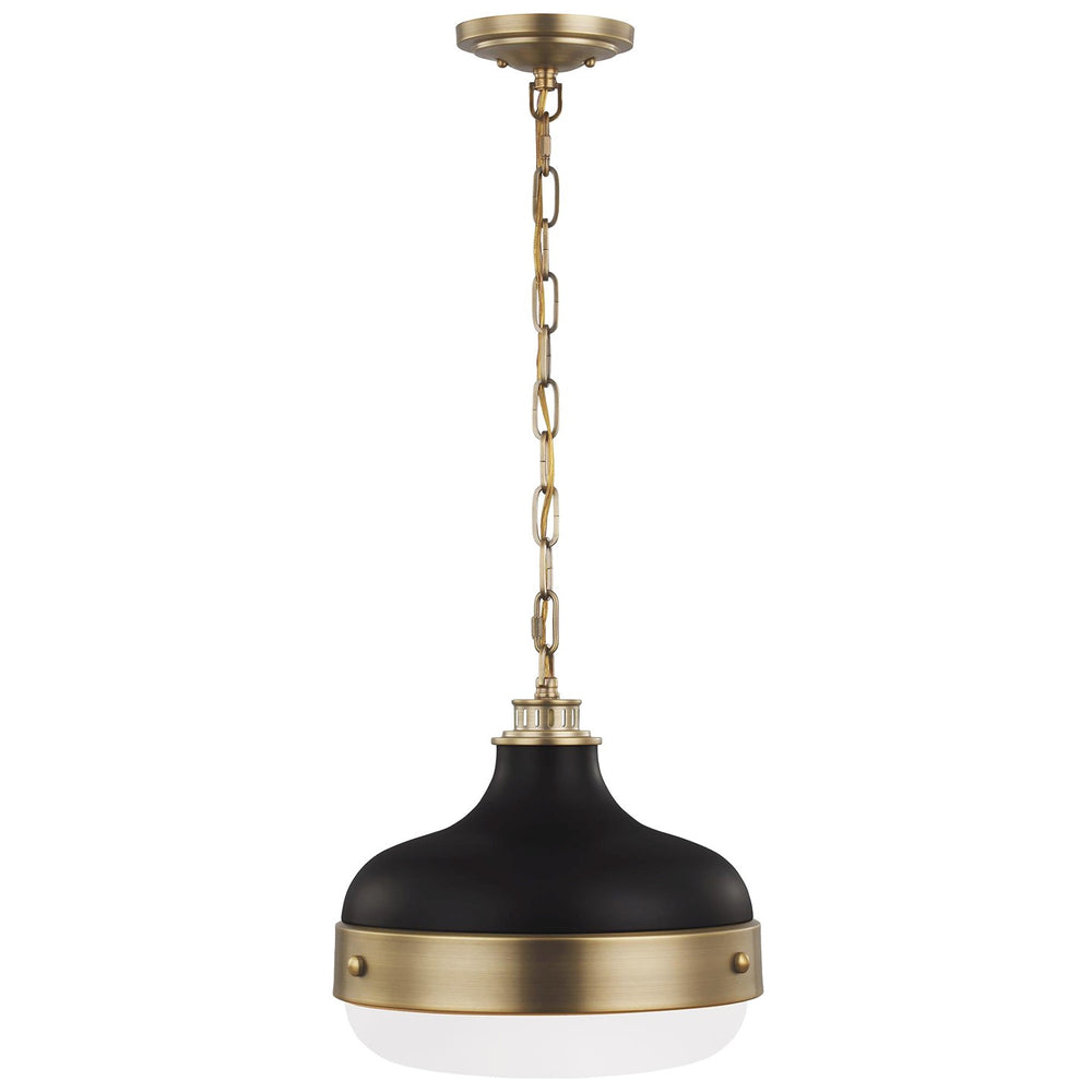Generation Lighting Canada - Two Light Pendant - Cadence - Dark Antique Brass / Matte Black- Union Lighting Luminaires Decor