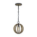 Visual Comfort Studio Canada - One Light Mini Pendant - Allier - Weathered Oak Wood / Antique Forged Iron- Union Lighting Luminaires Decor