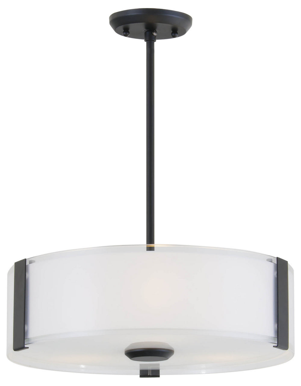 DVI Canada - Three Light Pendant - Zurich - Graphite w/Silk Screened Opal Glass- Union Lighting Luminaires Decor