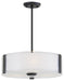 DVI Canada - Three Light Pendant - Zurich - Graphite w/Silk Screened Opal Glass- Union Lighting Luminaires Decor