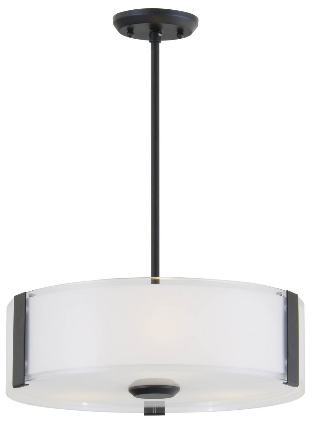 DVI Canada - Three Light Pendant - Zurich - Graphite w/Silk Screened Opal Glass- Union Lighting Luminaires Decor