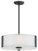 DVI Canada - Three Light Pendant - Zurich - Graphite w/Silk Screened Opal Glass- Union Lighting Luminaires Decor