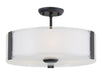 DVI Canada - Three Light Semi-Flush Mount - Zurich - Graphite w/Silk Screened Opal Glass- Union Lighting Luminaires Decor