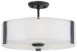 DVI Canada - Three Light Semi-Flush Mount - Zurich - Graphite w/Silk Screened Opal Glass- Union Lighting Luminaires Decor