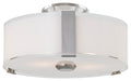 DVI Canada - Three Light Flush Mount - Zurich - Satin Nickel w/Silk Screened Opal Glass- Union Lighting Luminaires Decor