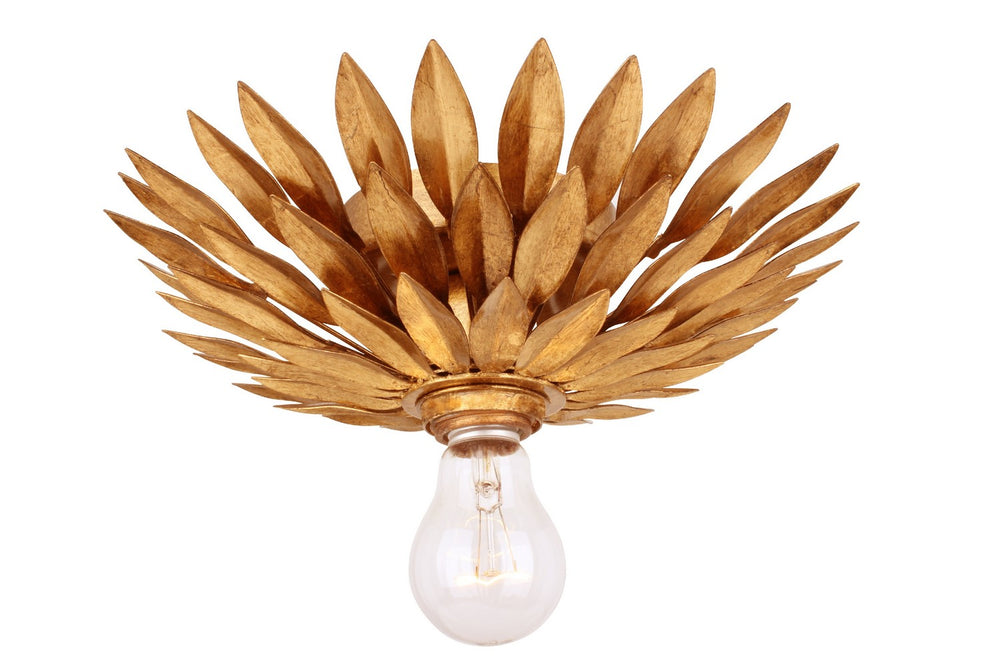 Crystorama - One Light Flush Mount - Broche - Antique Gold- Union Lighting Luminaires Decor