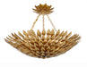 Crystorama - Six Light Semi Flush Mount - Broche - Antique Gold- Union Lighting Luminaires Decor