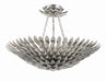 Crystorama - Six Light Semi Flush Mount - Broche - Antique Silver- Union Lighting Luminaires Decor