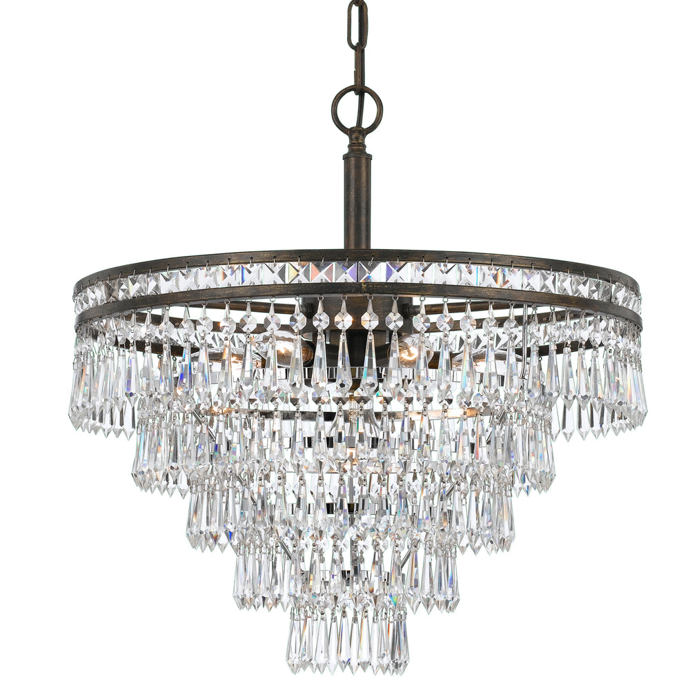 Crystorama - Seven Light Chandelier - Mercer - English Bronze- Union Lighting Luminaires Decor