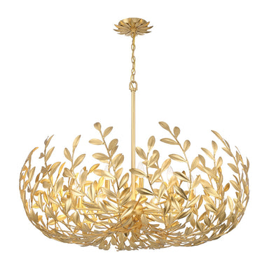 Crystorama - 12 Light Chandelier - Broche - Antique Gold- Union Lighting Luminaires Decor