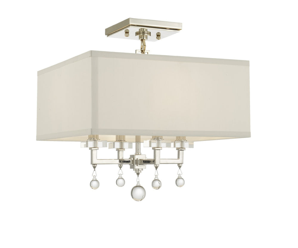 Crystorama - Four Light Semi Flush Mount - Paxton - Polished Nickel- Union Lighting Luminaires Decor