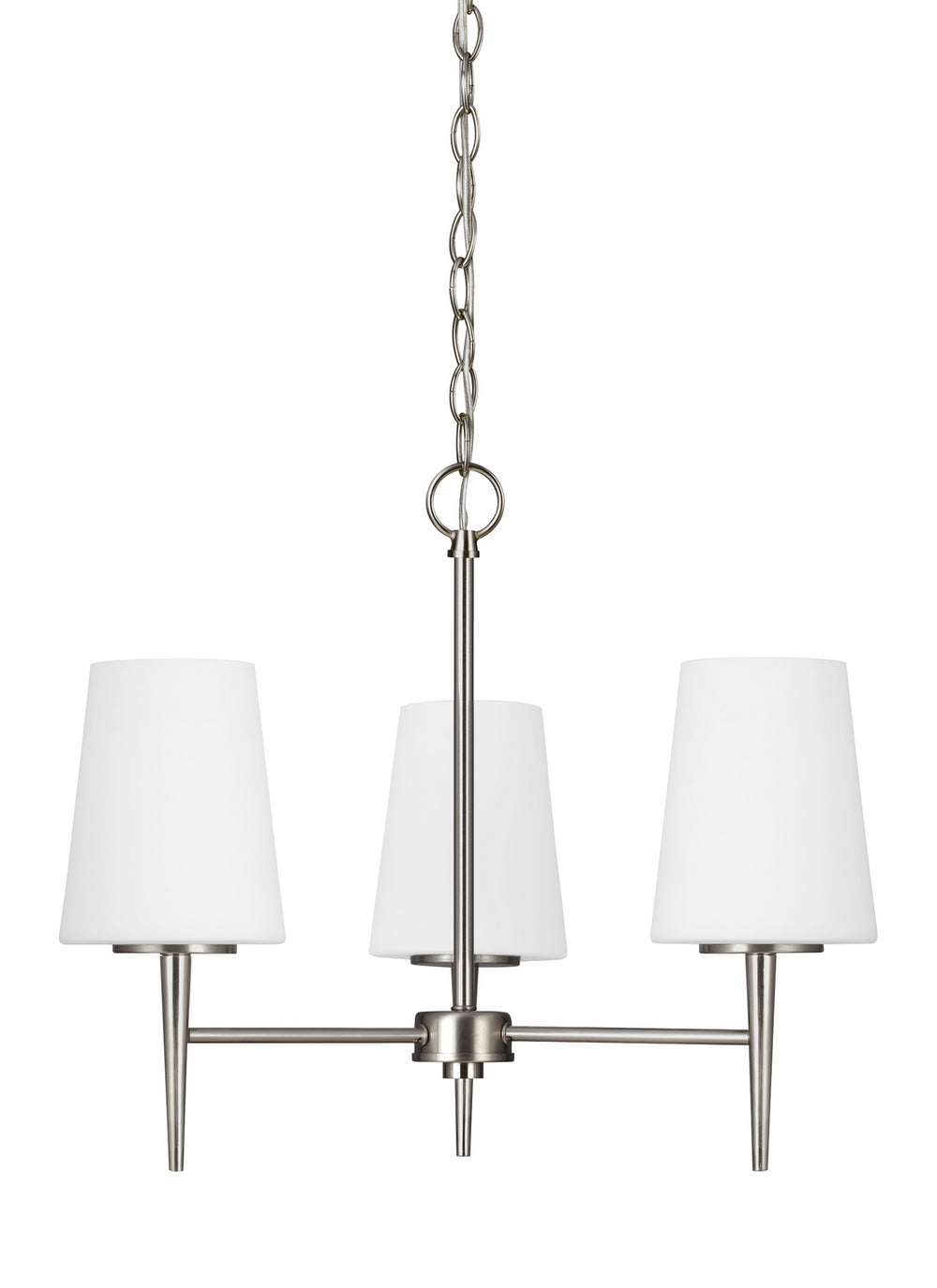 Generation Lighting Canada - Three Light Chandelier - Driscoll - Brushed Nickel- Union Lighting Luminaires Decor