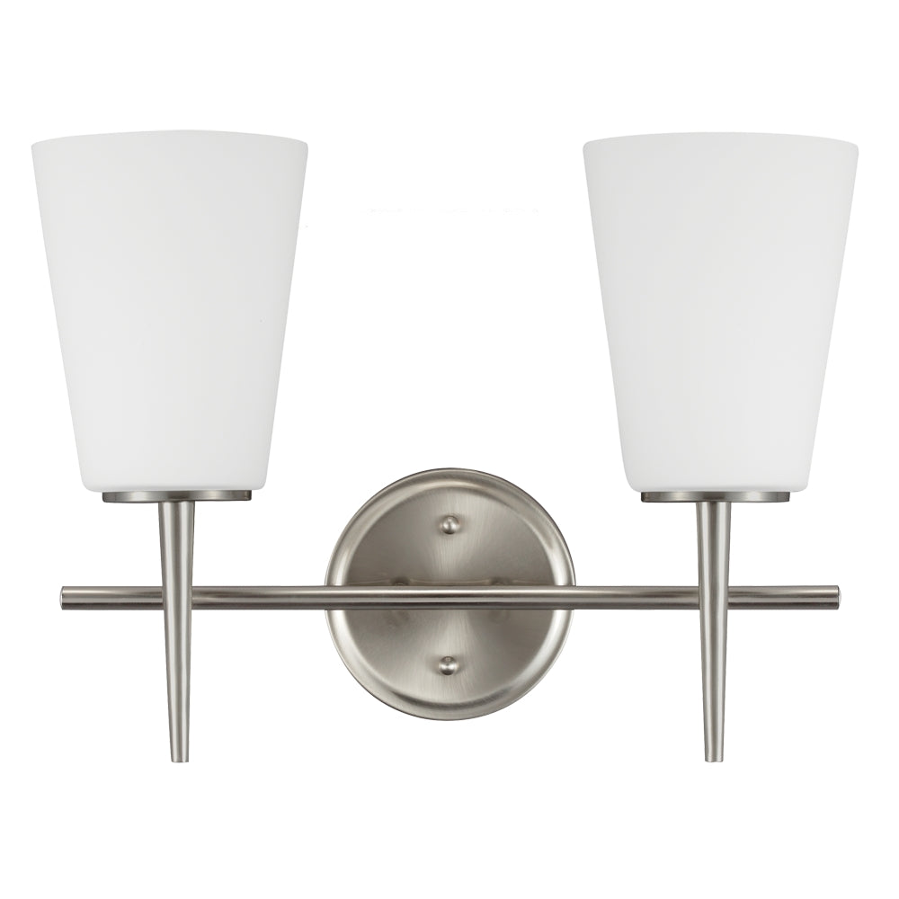 Generation Lighting Canada - Two Light Wall / Bath - Driscoll - Brushed Nickel- Union Lighting Luminaires Decor