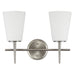 Generation Lighting Canada - Two Light Wall / Bath - Driscoll - Brushed Nickel- Union Lighting Luminaires Decor