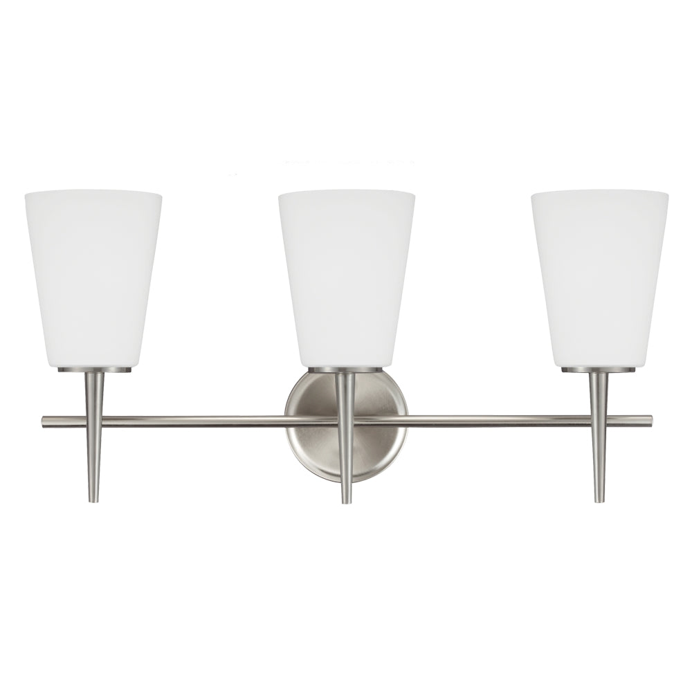 Generation Lighting Canada - Three Light Wall / Bath - Driscoll - Brushed Nickel- Union Lighting Luminaires Decor