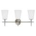 Generation Lighting Canada - Three Light Wall / Bath - Driscoll - Brushed Nickel- Union Lighting Luminaires Decor