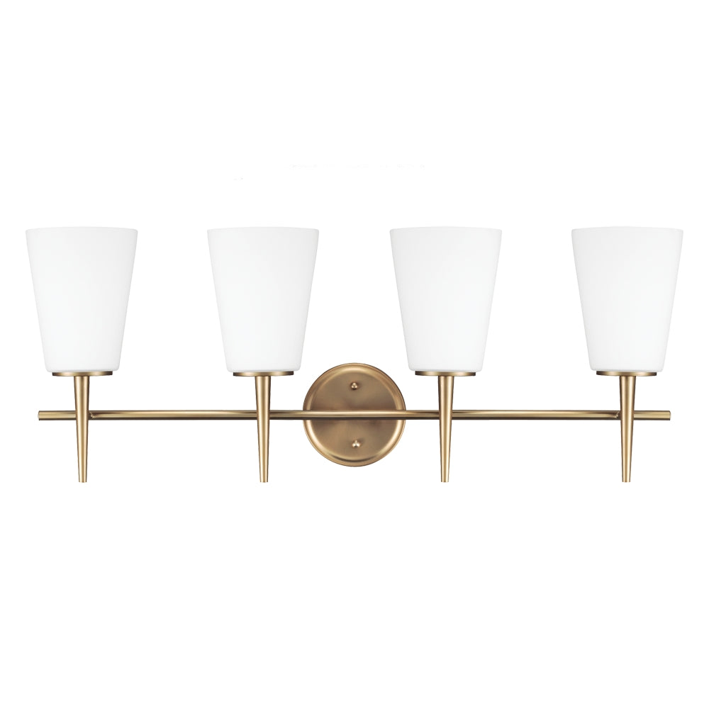 Generation Lighting Canada - Four Light Wall / Bath - Driscoll - Satin Brass- Union Lighting Luminaires Decor