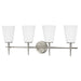 Generation Lighting Canada - Four Light Wall / Bath - Driscoll - Brushed Nickel- Union Lighting Luminaires Decor
