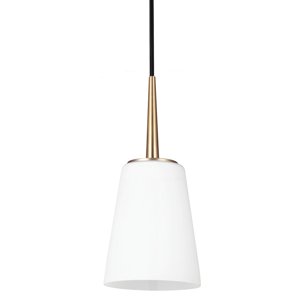 Generation Lighting Canada - One Light Mini-Pendant - Driscoll - Satin Brass- Union Lighting Luminaires Decor