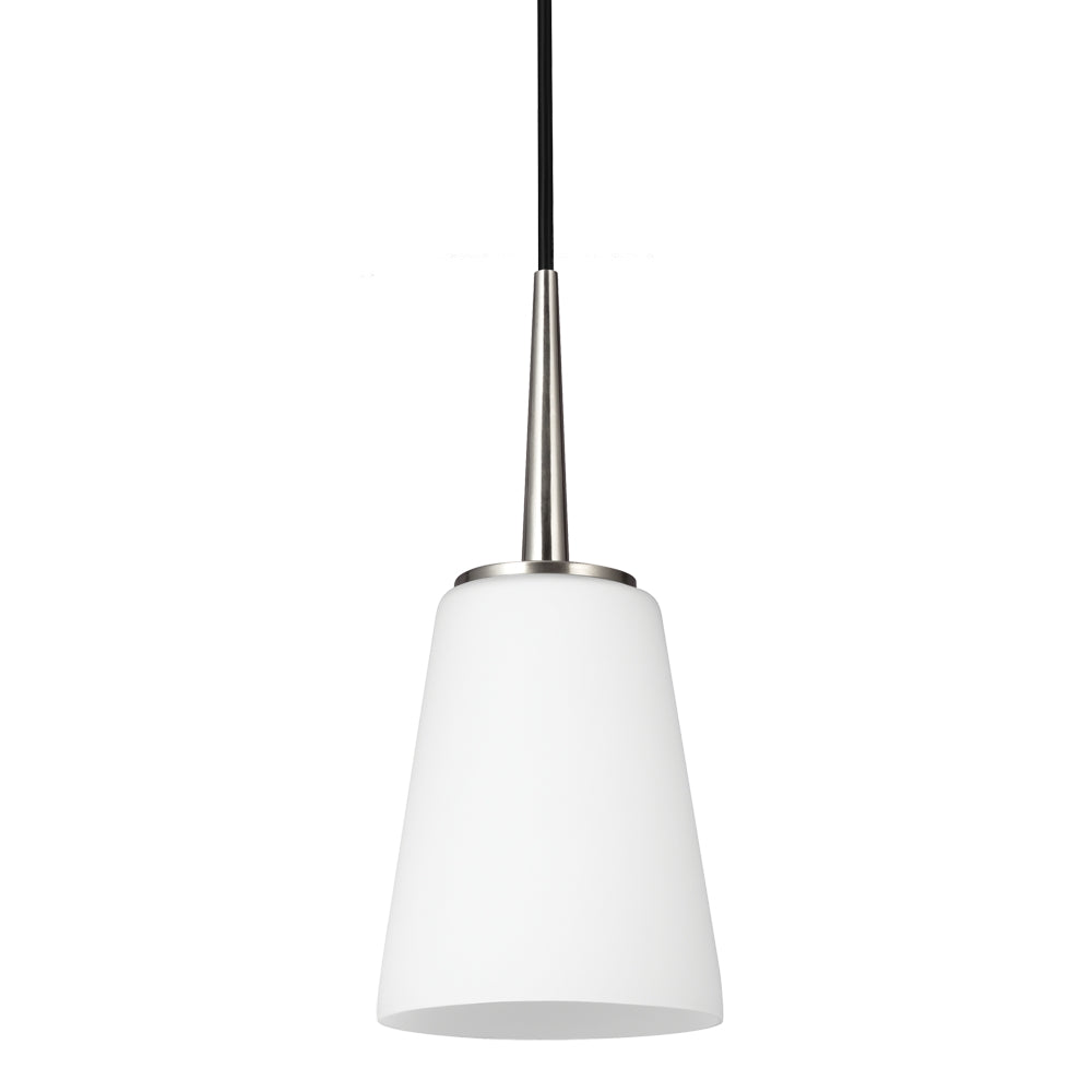 Generation Lighting Canada - One Light Mini-Pendant - Driscoll - Brushed Nickel- Union Lighting Luminaires Decor