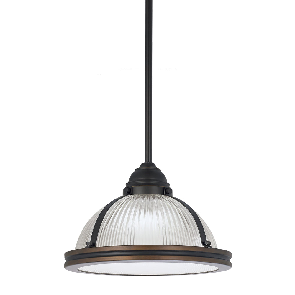 Generation Lighting Canada - One Light Pendant - Pratt Street Prismatic - Autumn Bronze- Union Lighting Luminaires Decor