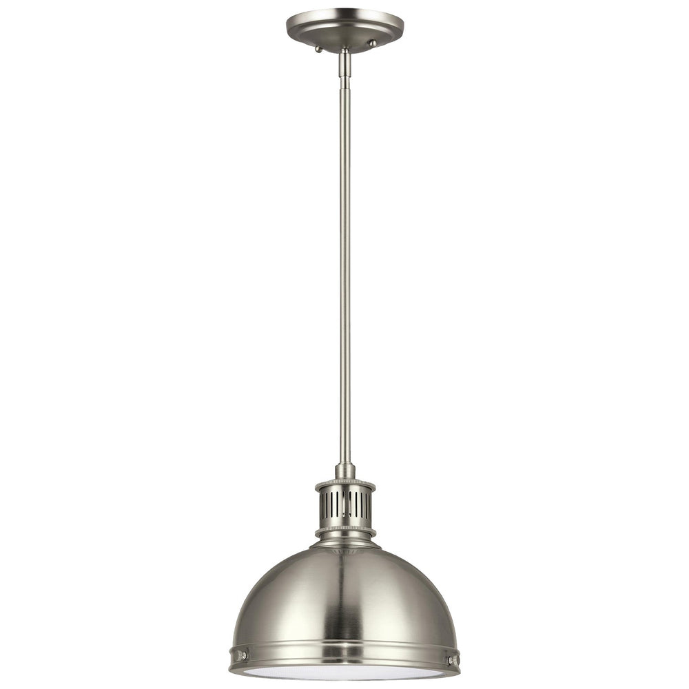 Generation Lighting Canada - One Light Pendant - Pratt Street Metal - Brushed Nickel- Union Lighting Luminaires Decor
