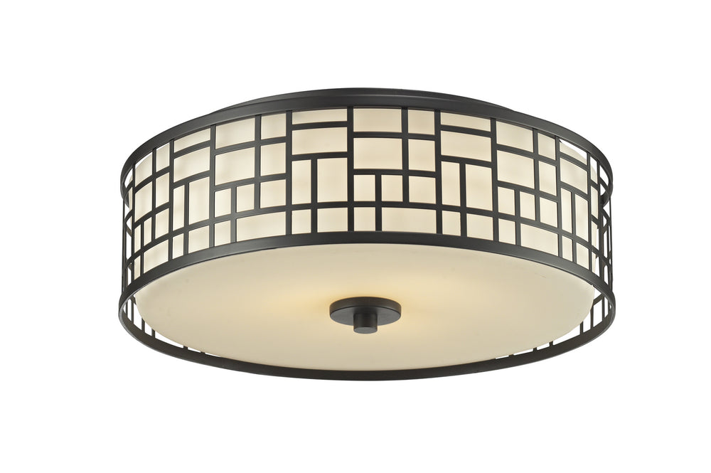 Z-Lite Canada - Three Light Flush Mount - Elea - Bronze- Union Lighting Luminaires Decor