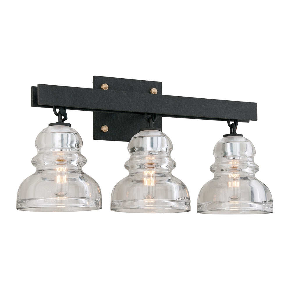 Troy Lighting Canada - Three Light Bath And Vanity - Menlo Park - Textured Iron- Union Lighting Luminaires Decor
