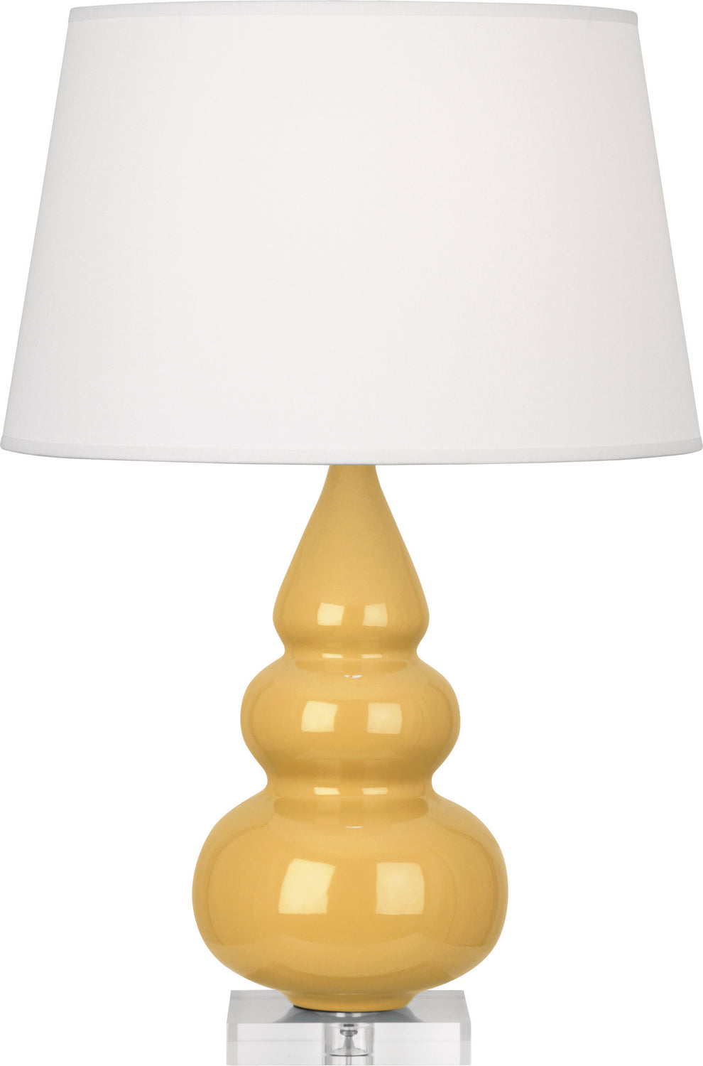 Robert Abbey - One Light Accent Lamp - Small Triple Gourd - Sunset Yellow Glazed Ceramic w/Lucite Base- Union Lighting Luminaires Decor