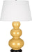 Robert Abbey - One Light Table Lamp - Triple Gourd - Sunset Yellow Glazed Ceramic w/Deep Patina Bronze- Union Lighting Luminaires Decor