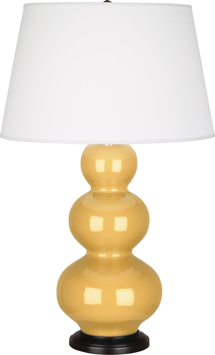 Robert Abbey - One Light Table Lamp - Triple Gourd - Sunset Yellow Glazed Ceramic w/Deep Patina Bronze- Union Lighting Luminaires Decor