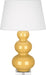 Robert Abbey - One Light Table Lamp - Triple Gourd - Sunset Yellow Glazed Ceramic w/Lucite Base- Union Lighting Luminaires Decor
