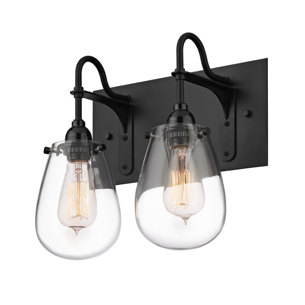 Sonneman - Two Light Bath Bar - Chelsea - Satin Black- Union Lighting Luminaires Decor