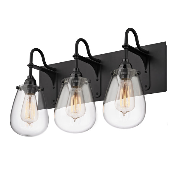 Sonneman - Three Light Bath Bar - Chelsea - Satin Black- Union Lighting Luminaires Decor