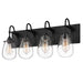 Sonneman - Four Light Bath Bar - Chelsea - Satin Black- Union Lighting Luminaires Decor