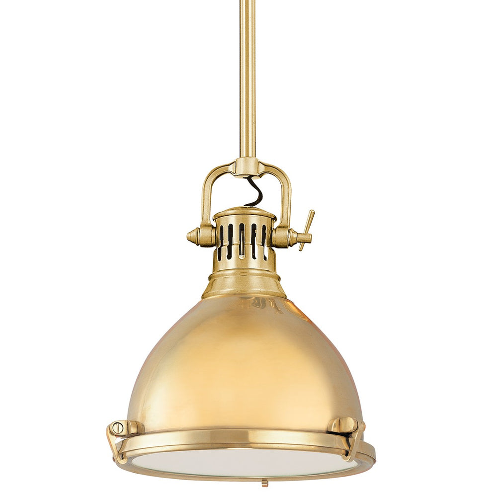 Hudson Valley Canada - One Light Pendant - Pelham - Aged Brass- Union Lighting Luminaires Decor