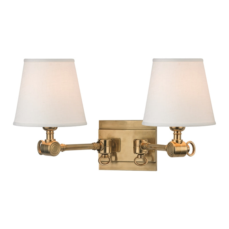 Hudson Valley Canada - Two Light Wall Sconce - Hillsdale - Aged Brass- Union Lighting Luminaires Decor