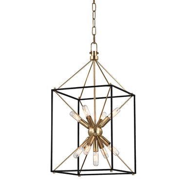 Hudson Valley - Nine Light Pendant - Glendale - Aged Brass- Union Lighting Luminaires Decor