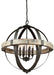 Artcraft Canada - Six Light Chandelier - Castello - Distressed wood and black- Union Lighting Luminaires Decor