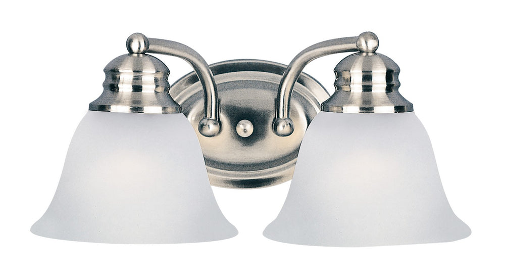 Maxim - Two Light Bath Vanity - Malaga - Satin Nickel- Union Lighting Luminaires Decor