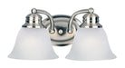 Maxim - Two Light Bath Vanity - Malaga - Satin Nickel- Union Lighting Luminaires Decor