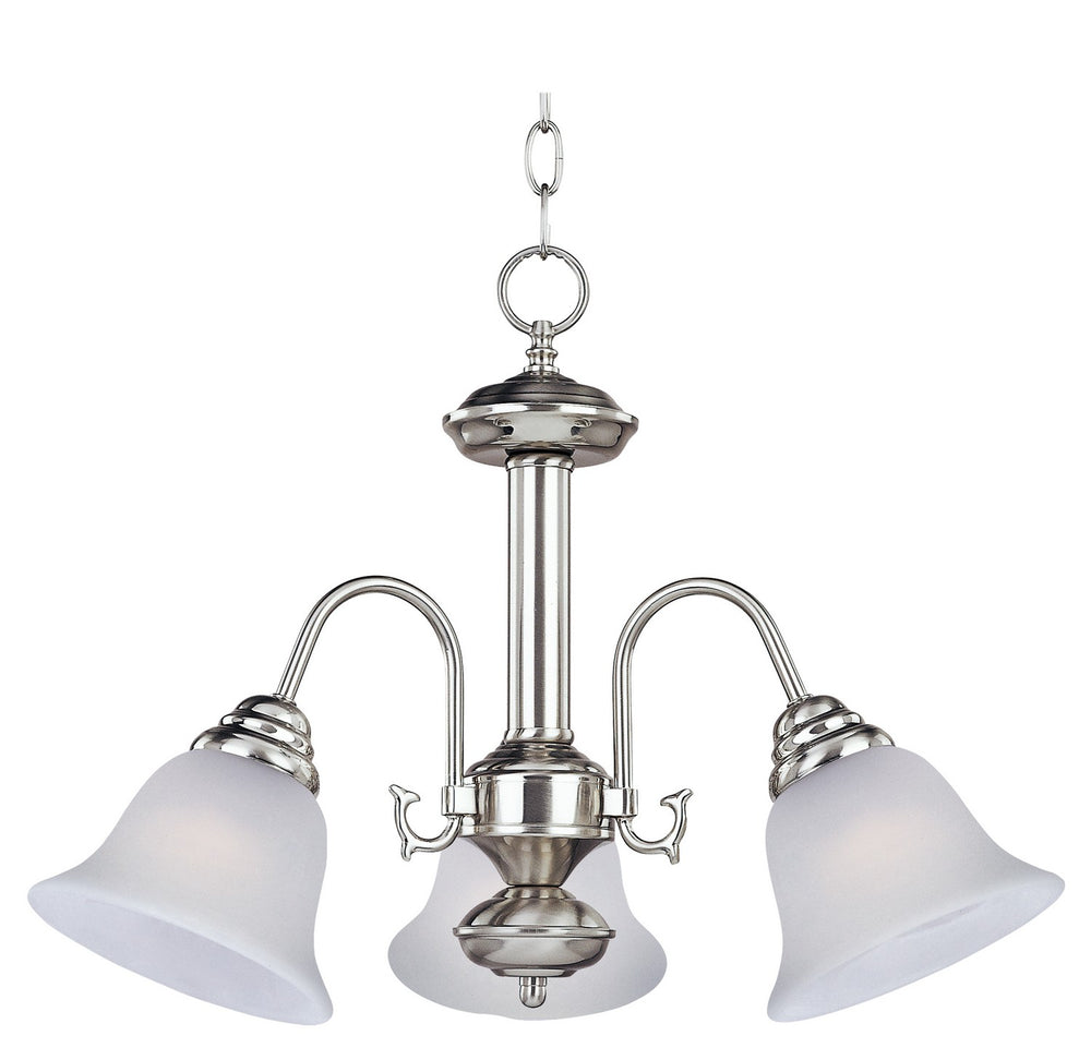 Maxim - Three Light Chandelier - Malaga - Satin Nickel- Union Lighting Luminaires Decor
