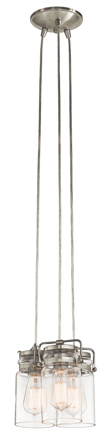 Kichler Canada - Three Light Pendant - Brinley - Brushed Nickel- Union Lighting Luminaires Decor