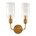 Hudson Valley Canada - Two Light Wall Sconce - Lafayette - Aged Brass- Union Lighting Luminaires Decor