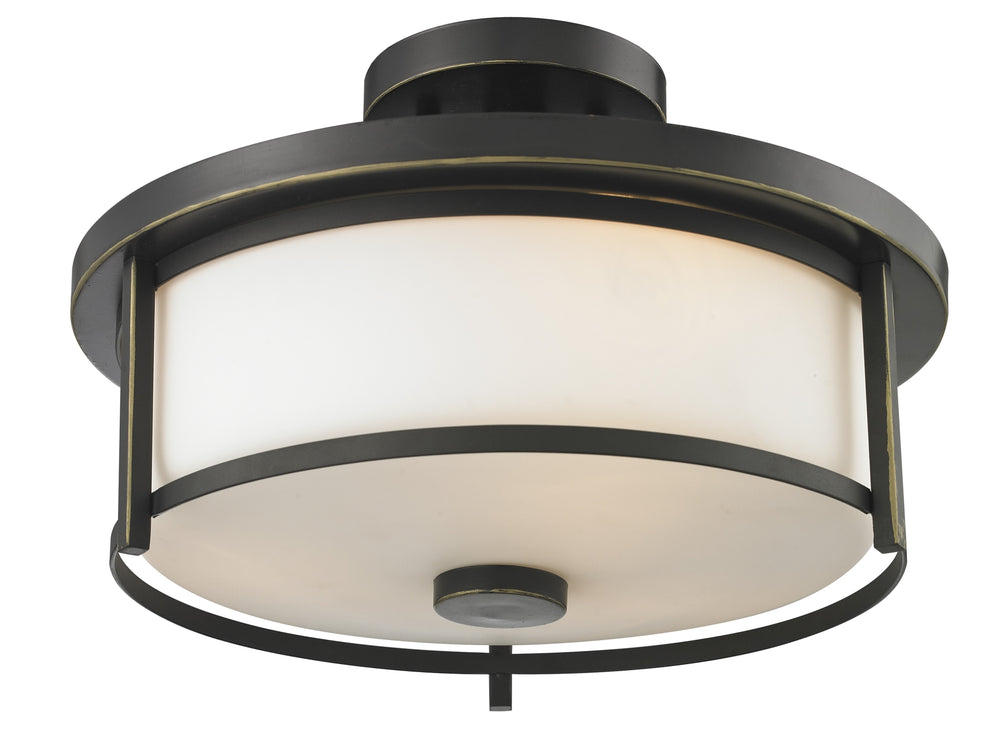 Z-Lite Canada - Two Light Semi Flush Mount - Savannah - Olde Bronze- Union Lighting Luminaires Decor