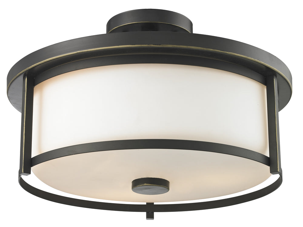 Z-Lite Canada - Three Light Semi Flush Mount - Savannah - Olde Bronze- Union Lighting Luminaires Decor