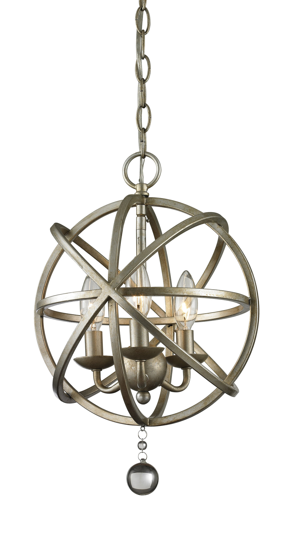 Z-Lite Canada - Three Light Chandelier - Acadia - Antique Silver- Union Lighting Luminaires Decor