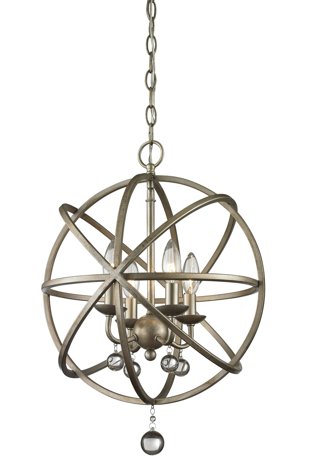 Z-Lite Canada - Four Light Chandelier - Acadia - Antique Silver- Union Lighting Luminaires Decor