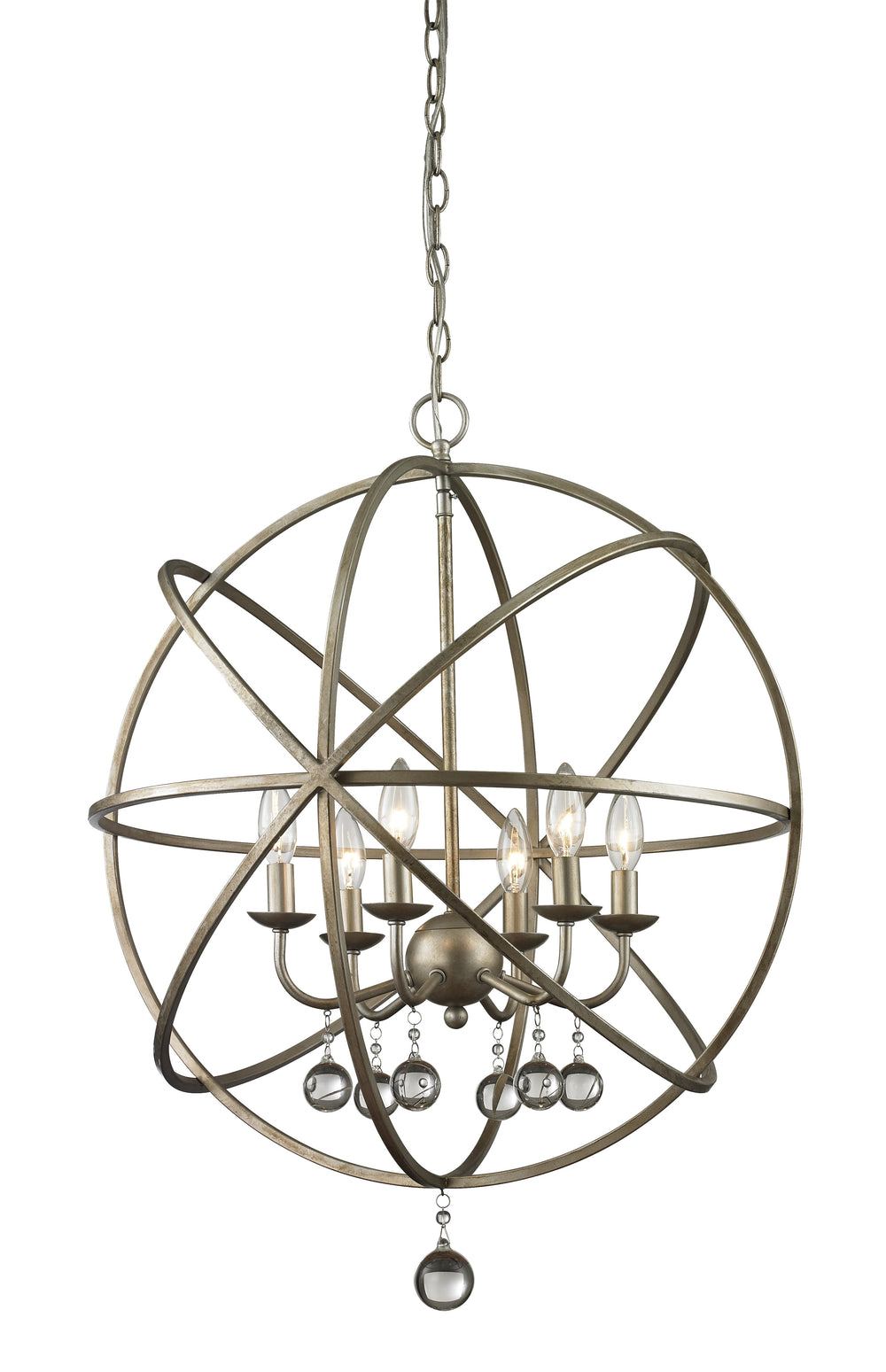 Z-Lite Canada - Six Light Chandelier - Acadia - Antique Silver- Union Lighting Luminaires Decor