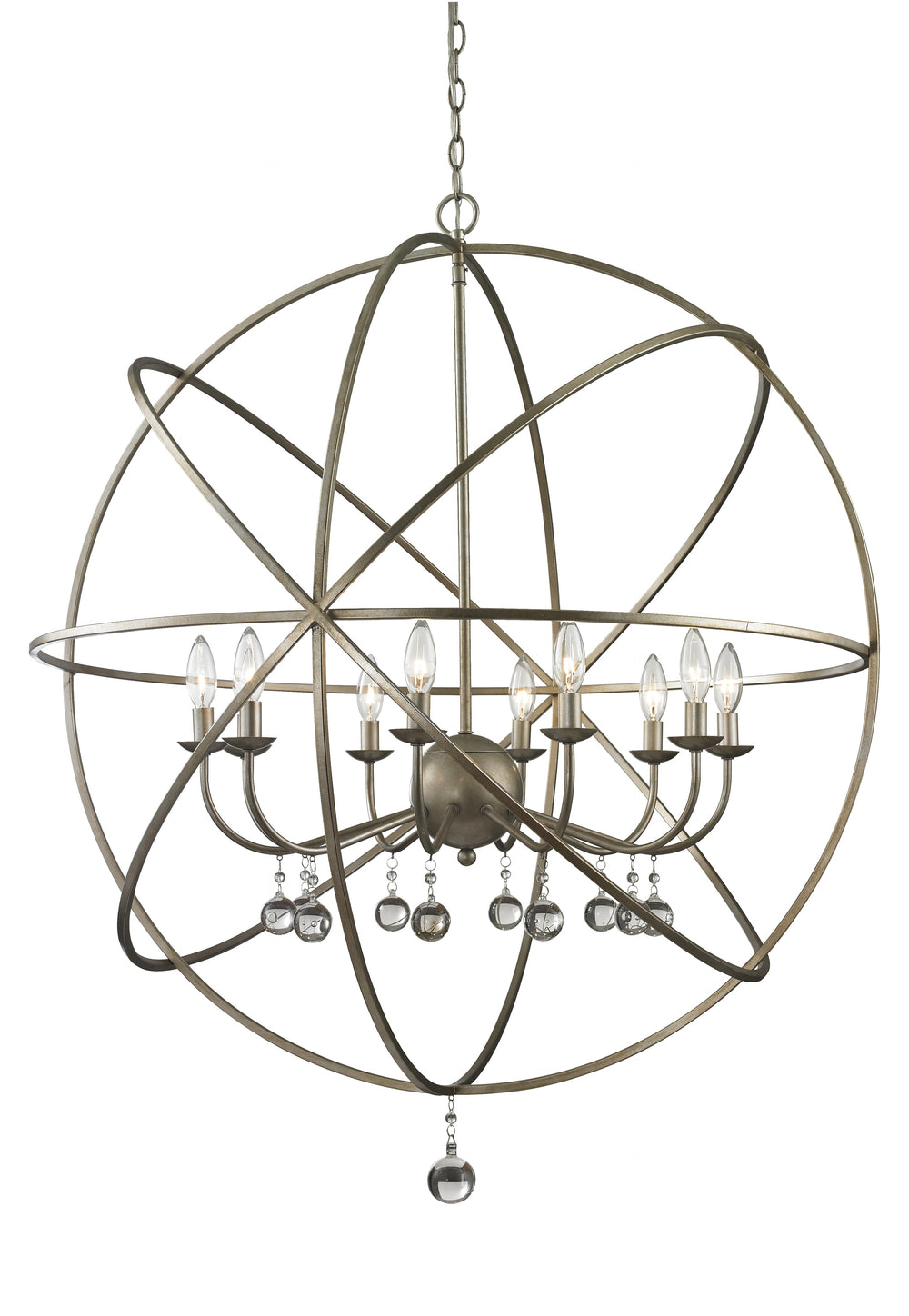 Z-Lite Canada - Ten Light Chandelier - Acadia - Antique Silver- Union Lighting Luminaires Decor
